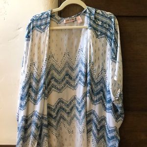 Blue and white cover up